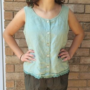 Green Hemp Tank Top